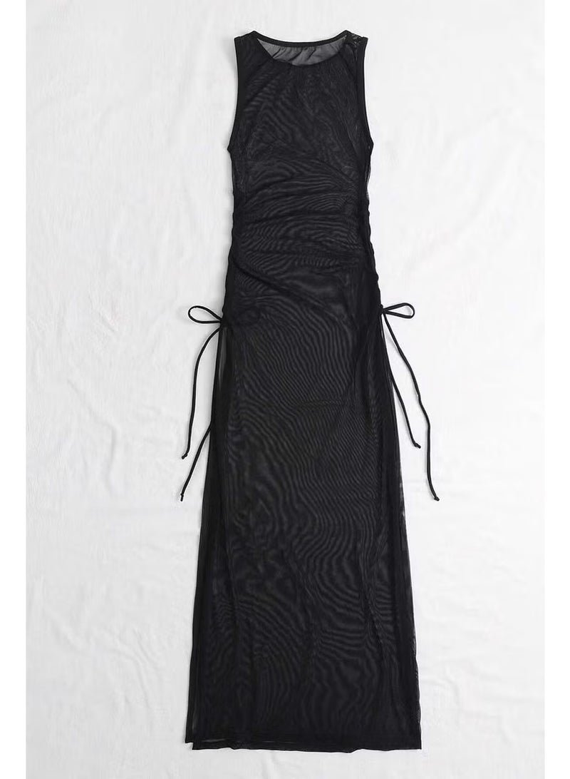 Angelsin Sheer Overlay Dress - Image 3