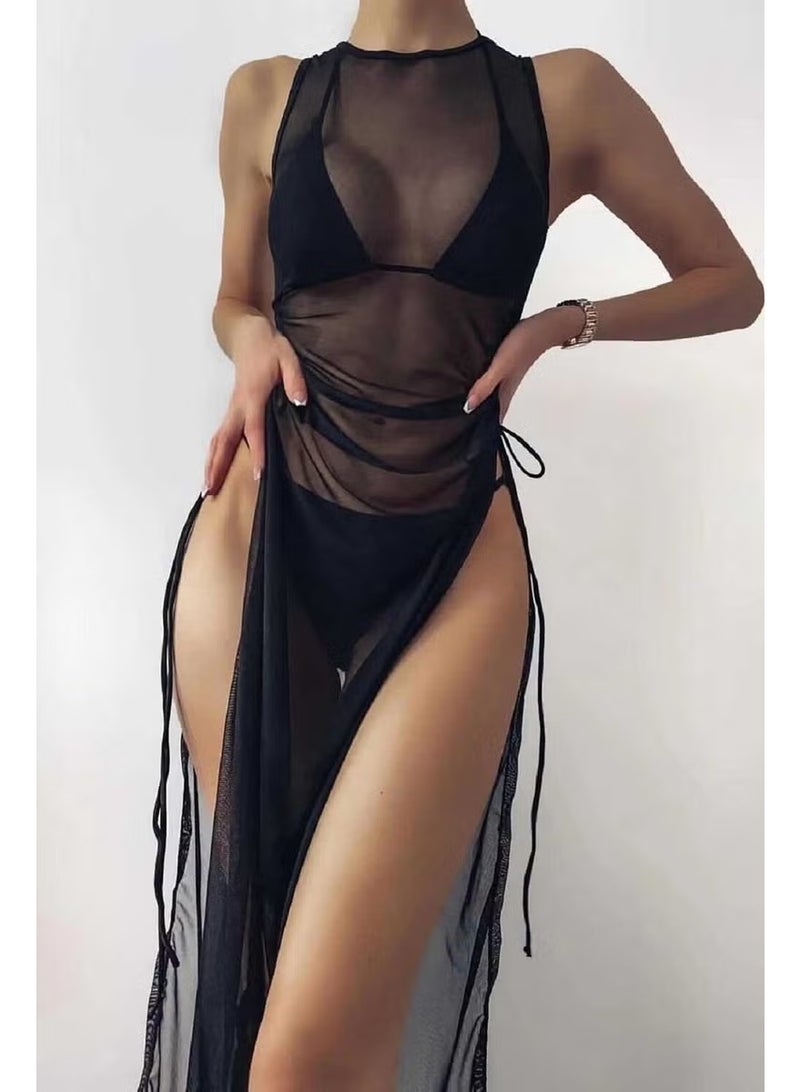 Angelsin Sheer Overlay Dress - Image 1