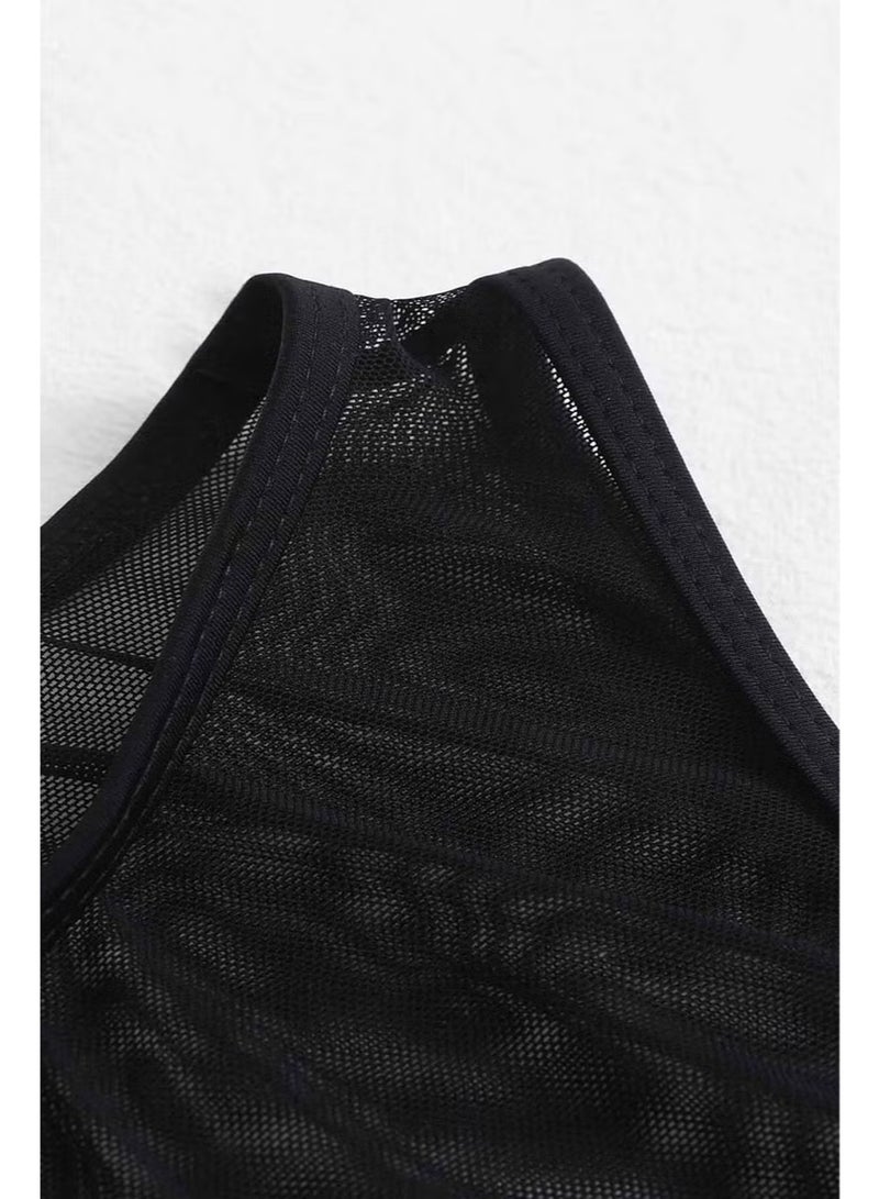 Angelsin Sheer Overlay Dress - Image 4
