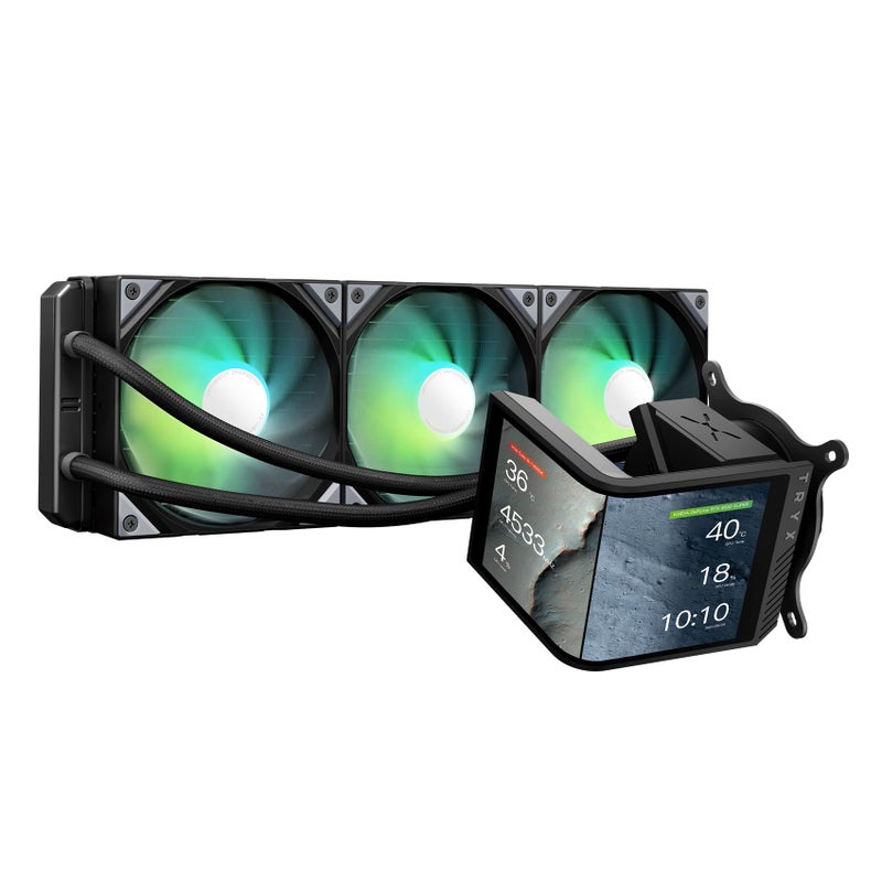 TRYX Panorama SE 360 ARGB 360mm AIO Rotatable 667 AMOLED Curved Screen 3D Anamorphic Effect Customizable AIO Cooler 360mm Asetek Adela Pump 280w TDP ARGB Fan Intel LGA 18511700 AMD AM5AM4 - Image 2