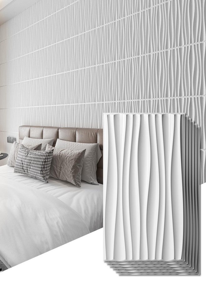 Art3d 24-Pack 3D Wall Panels for Interior Wall Décor, PVC Wavy Textured Accent Wall Paneling for Living Room Bedroom TV Backdrop Office, 15.7 x 11.8 Inch - White - Image 1