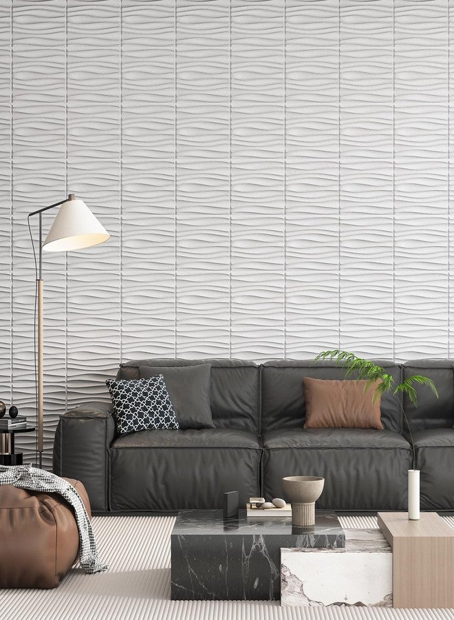 Art3d 24-Pack 3D Wall Panels for Interior Wall Décor, PVC Wavy Textured Accent Wall Paneling for Living Room Bedroom TV Backdrop Office, 15.7 x 11.8 Inch - White - Image 5