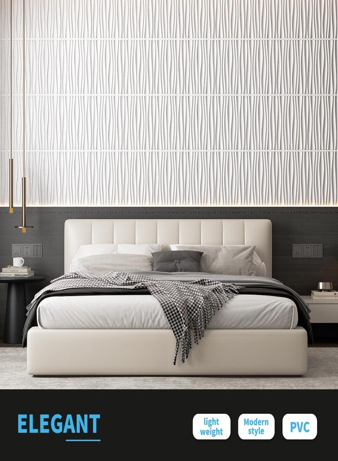 Art3d 24-Pack 3D Wall Panels for Interior Wall Décor, PVC Wavy Textured Accent Wall Paneling for Living Room Bedroom TV Backdrop Office, 15.7 x 11.8 Inch - White - Image 2