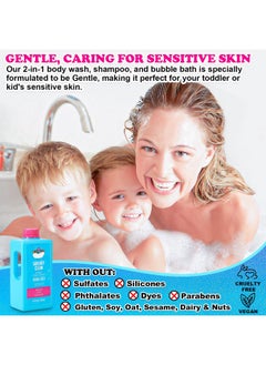 Generic Generic Baby Kids Body Wash and Shampoo Bubble Bath for Toddlers Kids Soap Sensitive Skin Hypoallergenic with Aloe Vera and Vitamin E Squeaky Clean Fresh Scent 34.5 Fl.Oz  - Image 3