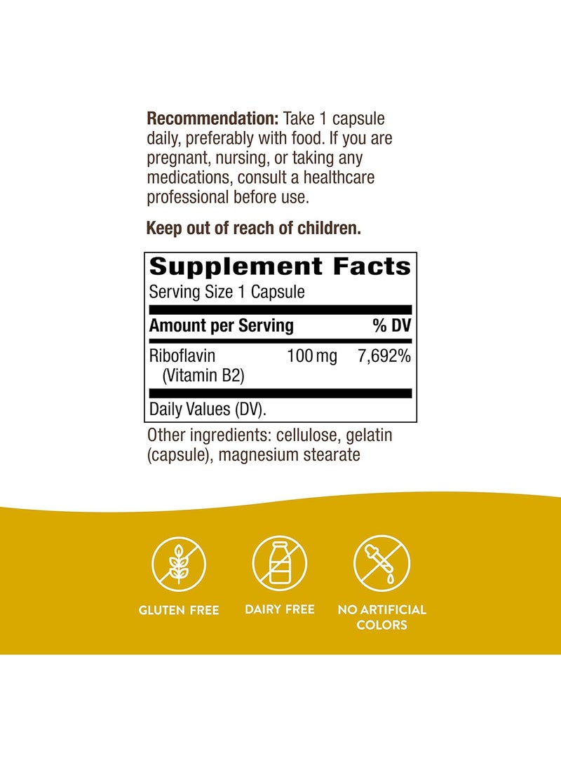 Nature's Way Riboflavin Vitamin B2, 100 mg, 100 Capsules Packaging May Vary - Image 4
