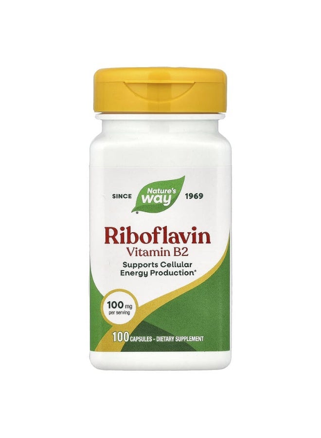 Nature's Way Riboflavin Vitamin B2, 100 mg, 100 Capsules Packaging May Vary - Image 1