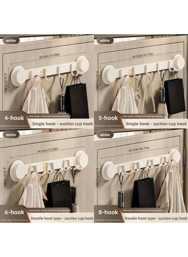 White Heavy Duty Suction Cup Wall Hooks 6 Pack No Drilling Adhesive Bathroom Storage - Image 5