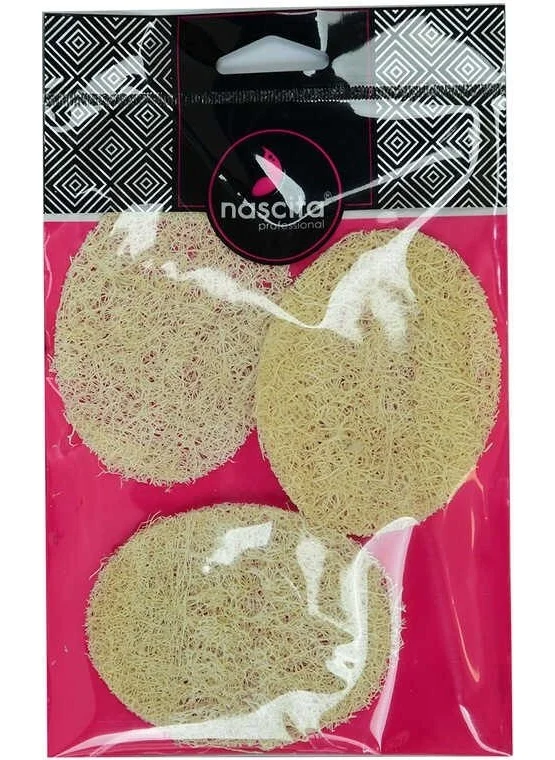 ناسكيتا Natural Pumpkin Fiber Exfoliating Oval Facial Pad Scrub 3 Pieces 9x7 cm