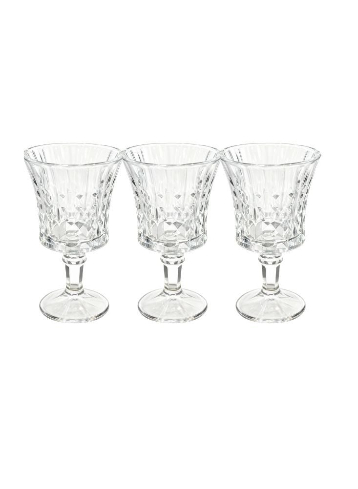 Glass Vintage Crystal Dessert Glasses – 3-Piece Elegant Stemware Set