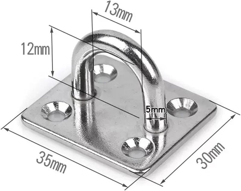 M5 304 هوك عين الوسادة من الفولاذ المقاوم للصدأ مع مسامير ذاتية التنصت لتجهيزات القوارب البحرية - Image 3