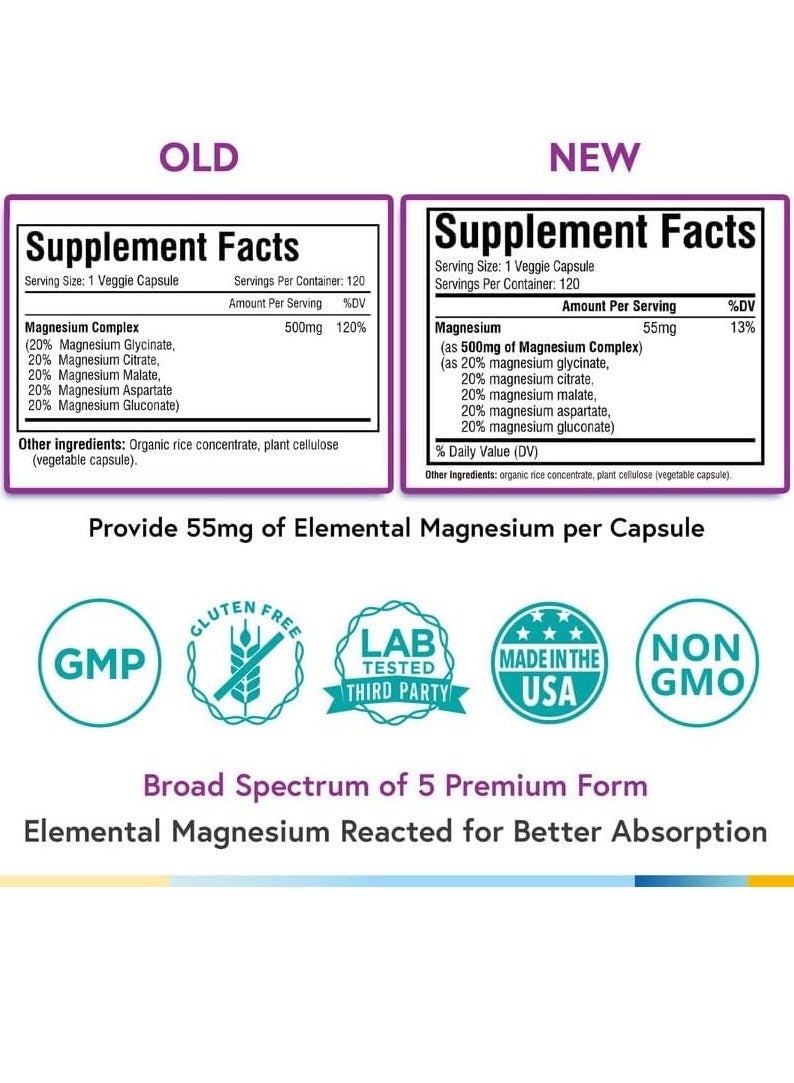 Terranics Magnesium Complex 500mg 120 caps - Image 2
