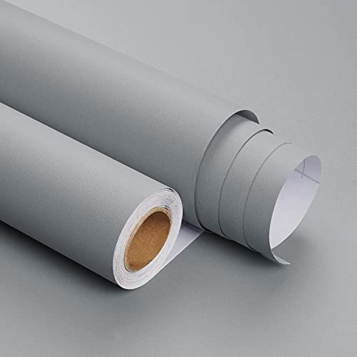 ERATO Matte Wallpaper Peel & Stick Vinyl Contact Paper Self Adhesive Removable Wallpaper for Kitchen Cabinet Furniture Countertop Waterproof Wallpaper (24"x120" Inch, Light Grey Matte) - Image 1