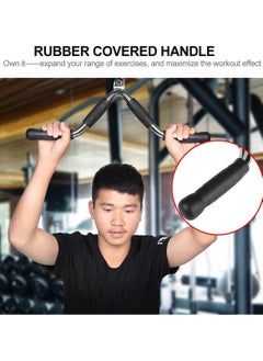 SportQ Pull Down Bar, Multi-Exercise Cable Attachment Bar, Steel Tricep Press Bar with Rubber Handles and Swivel Hanger Cable Stabilization Bar  Cable handle  - Image 4