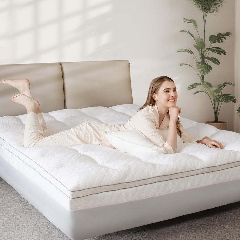VALUXE Dual Layer 3 Inch Memory Foam Mattress Topper Twin Size, 2 Inch Cooling Gel Memory Foam Plus 1 Inch Pillow Top Mattress Pad Cover, with 8-21 Inch Deep Pocket - Image 2