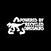 MAKTEM Powered by Recycled Dinosaurs Car Decal TRex Car Bumper Sticker for Men Women Kids Quote Letter Sticker with Cute Dinosaurs 7 X 3 in - Image 2