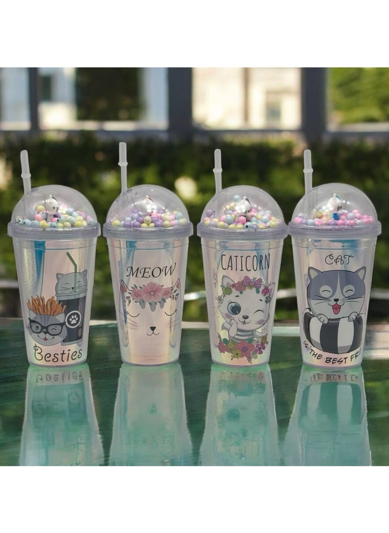 QSHOP - 450ml Cold Drink Tumbler with Airtight Lid - Stylish Design and Vibrant Colors from Qshop - Ideal for Ice Coffee, Smoothies, and Iced Tea - Lightweight and Easy to Carry for Everyday Use - Image 1