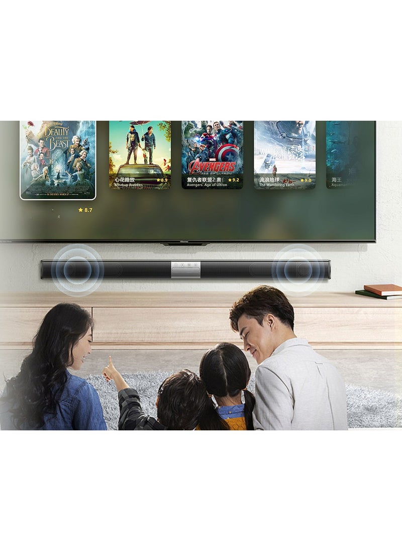 Wireless Sound Bar Speaker – 2.0 Hi-Fi Stereo Sound, Bluetooth v5.3, Touch Controls, Portable Design, Compatible with TV, PC, Smartphone, and More