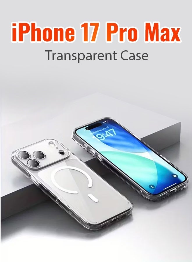 Arabash Cear MagSafe Case for iPhone 17 Pro Max, [Reinforced Corners] Wireless Charging Shockproof Bumper Protective Phone Case - Image 3