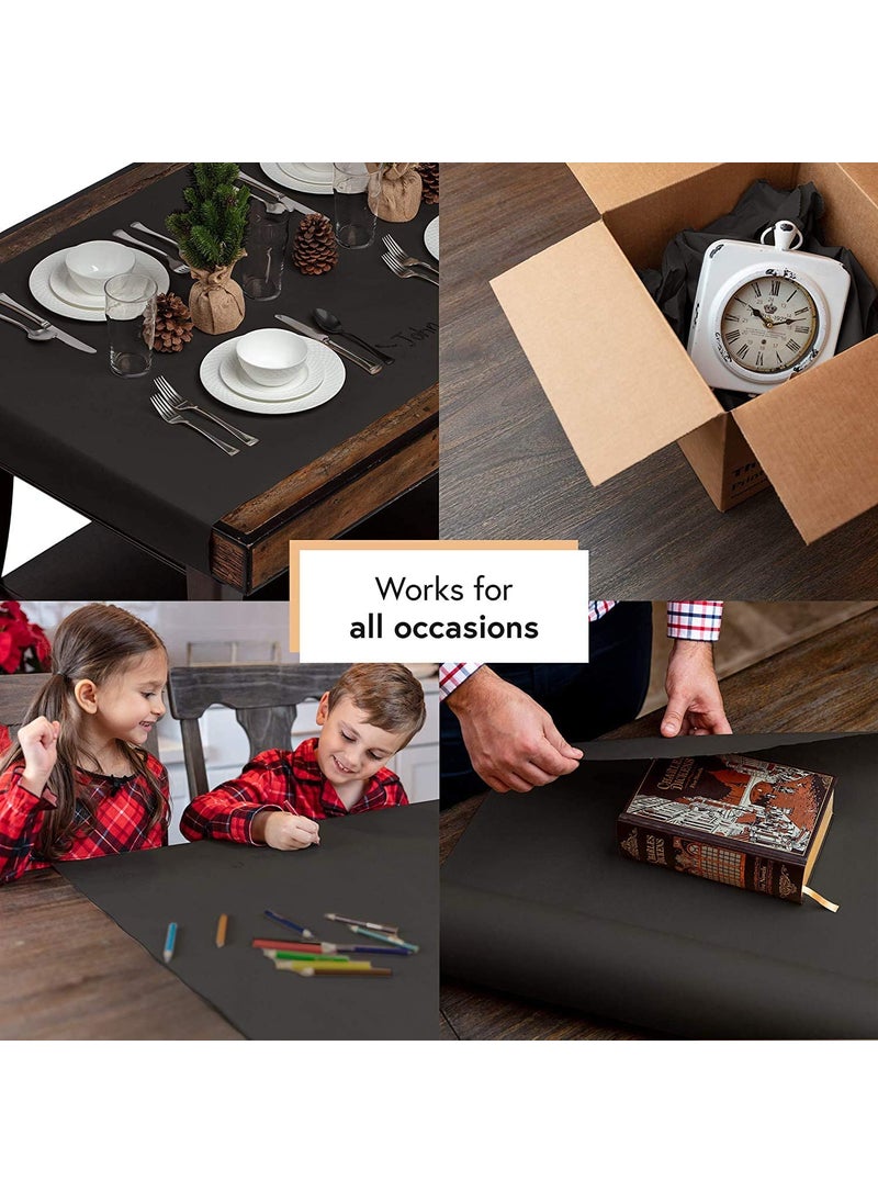 SANDUUQ SANDUUQ Black Paper Roll 24 Inch X 10 Metre for Wrapping and Art Work  - Image 2