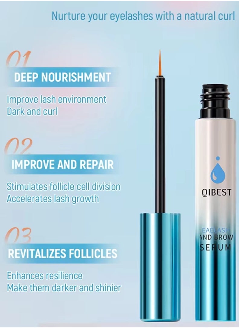 QiBest - Eyelash and Brow Serum No Irritating Gentle Brow Serum, Thicker Longer Stronger Lashes Eyelash Eyebrow Growth Serum Moisturizing Nourishing Enhancing Volumizing Eyelash Serum - Image 1
