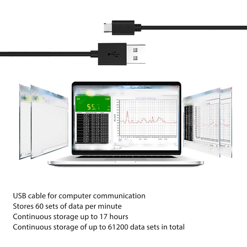 مقياس مستوى الصوت الرقمي قارئ ضوضاء الديسيبل المحمول باليد من البلاستيك للمنزل الصناعي الموسيقى - Image 5