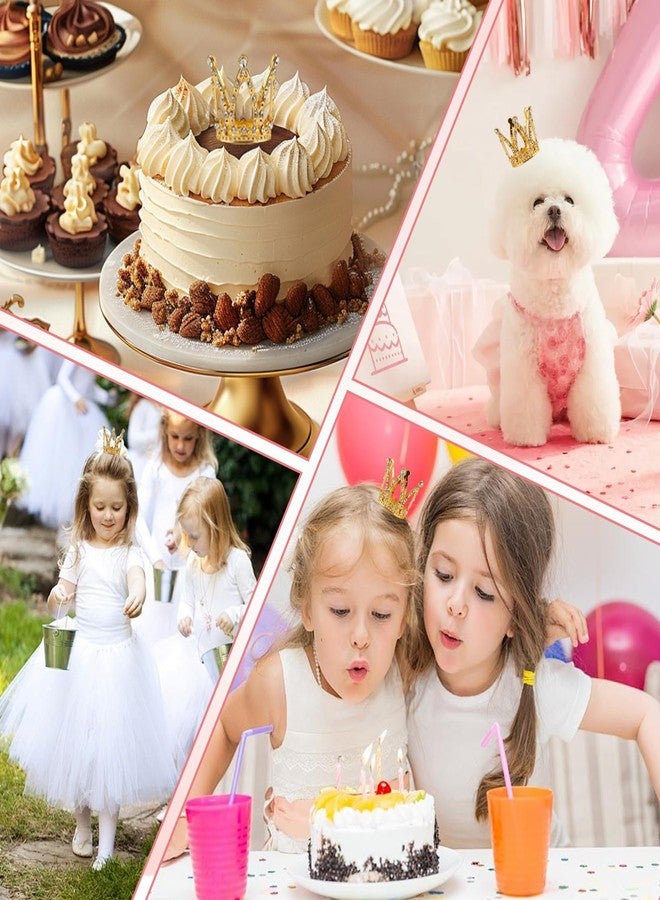 Foyods 3PCS Mini Crowns Cake Topper, Gold Crown for Cake, Corona Para Pastel, Rhinestone Cake Toppers, Cute Mini Crown Decoration for Bouquets Party Wedding Birthday, Royal Cupcake Toppers Mini Crowns - Image 5
