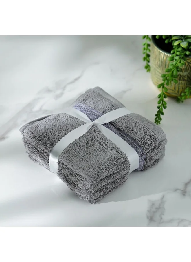 دانوب هوم Ecotwist Face Towel 4-Piece Set 33x33 Cm Light Grey