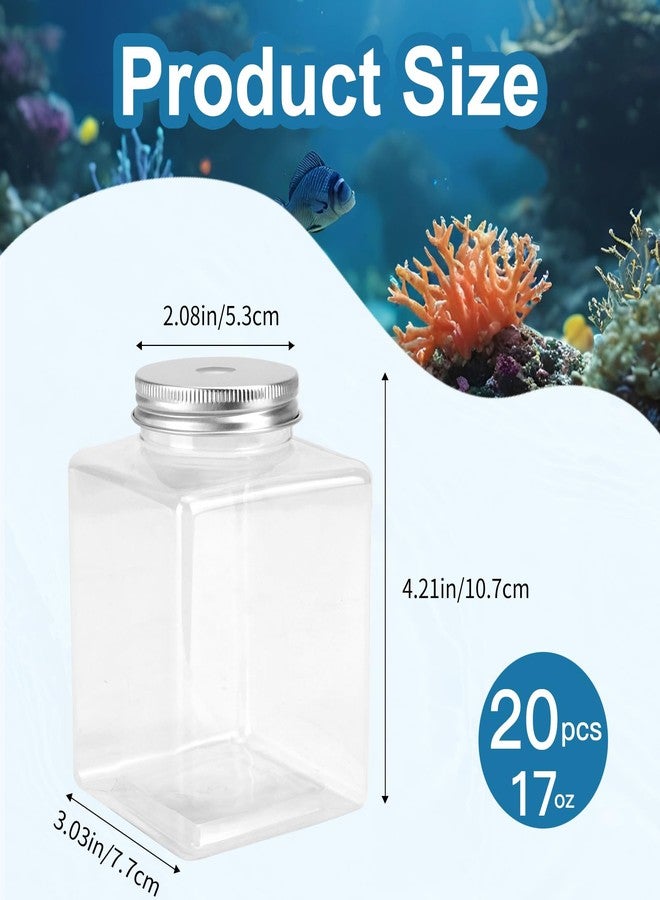 JIABEIUS 20 Pcs Plastic Fish Bowl with Lids, 17 oz Small Gold Fish Tank, Fishbowl for Drinks, Candy, Carnival Games, Halloween, Table Centerpieces, Party Decorations, Favors - Image 2