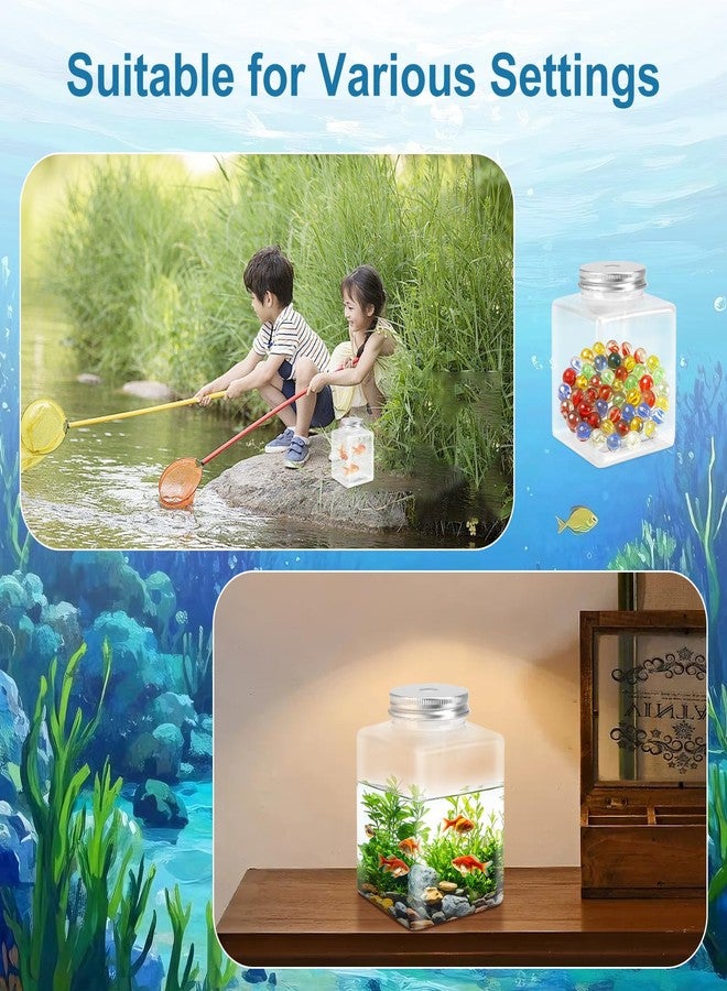JIABEIUS 20 Pcs Plastic Fish Bowl with Lids, 17 oz Small Gold Fish Tank, Fishbowl for Drinks, Candy, Carnival Games, Halloween, Table Centerpieces, Party Decorations, Favors - Image 4