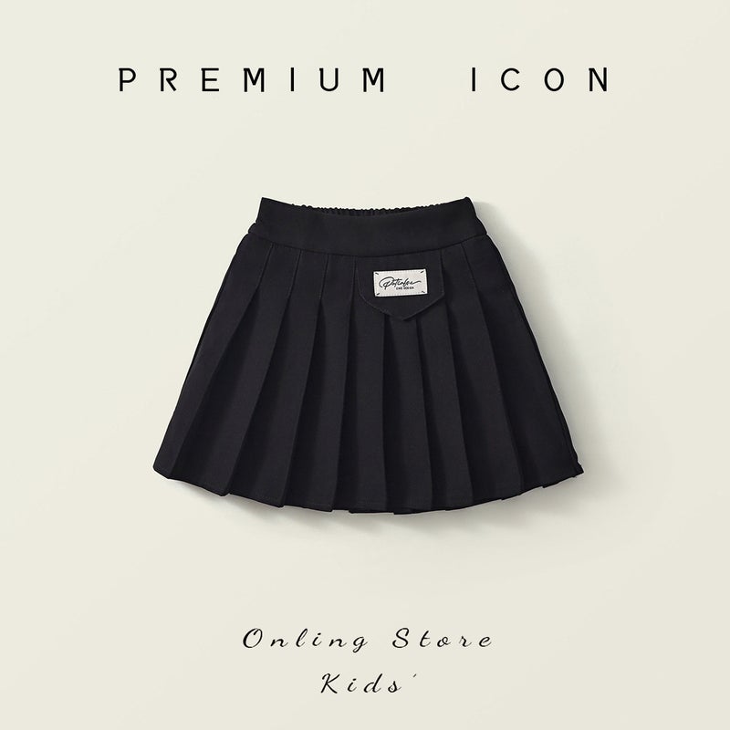 Girls Black Pleated Skirt 2024 Summer Autumn Trendy School Style Black k 4135176 