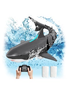 2.4G Remote Control Shark Toy for Kids Aged 8-12, Realistic Waterproof RC Shark Pool Toy with Lights, 60 Minutes Playtime, Perfect Gift for Boys and Girls.