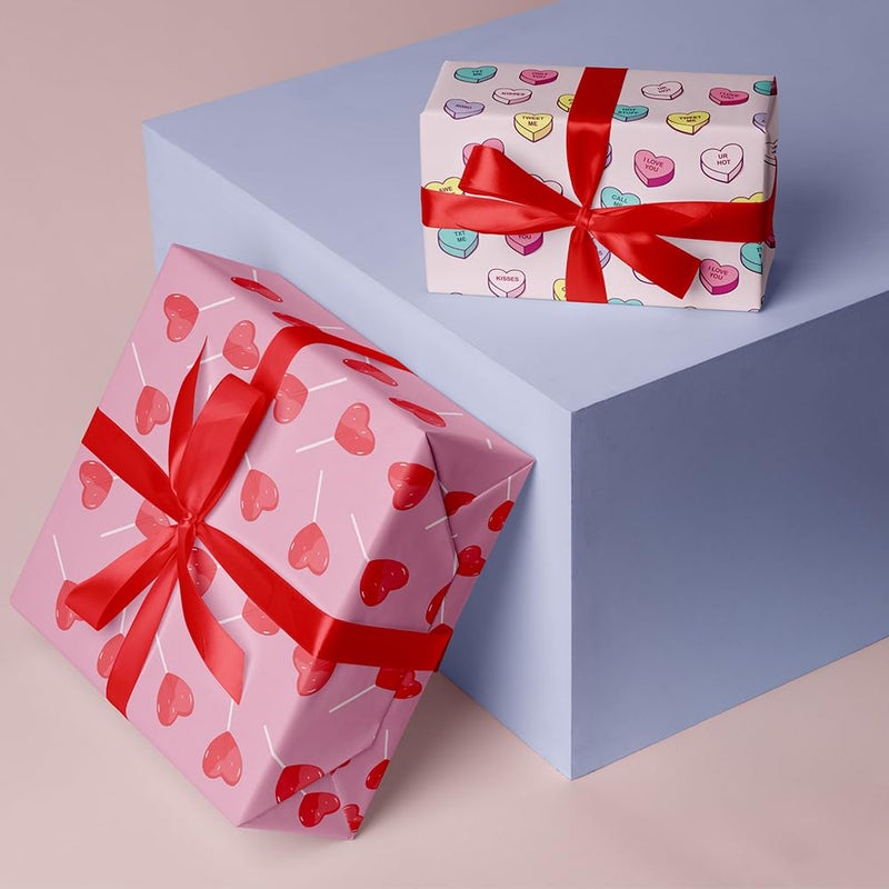 Party Propz Party Propz Gift Wrapping Paper Pack of 6pcs Gift wrapping sheet Pink Heart Shaped Sheet Paper Roll for Gift Wrapping - Image 5