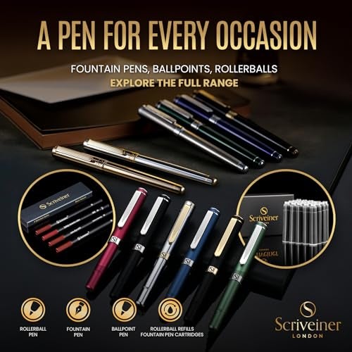 Scriveiner Fountain Pen Ink Cartridges - Blue - 20 Standard International Ink Cartridges, Made in UK, The Best Cartridge for Your Scriveiner Pen, Refill Size Fits A Wide Range of Fountain Pens - Image 5