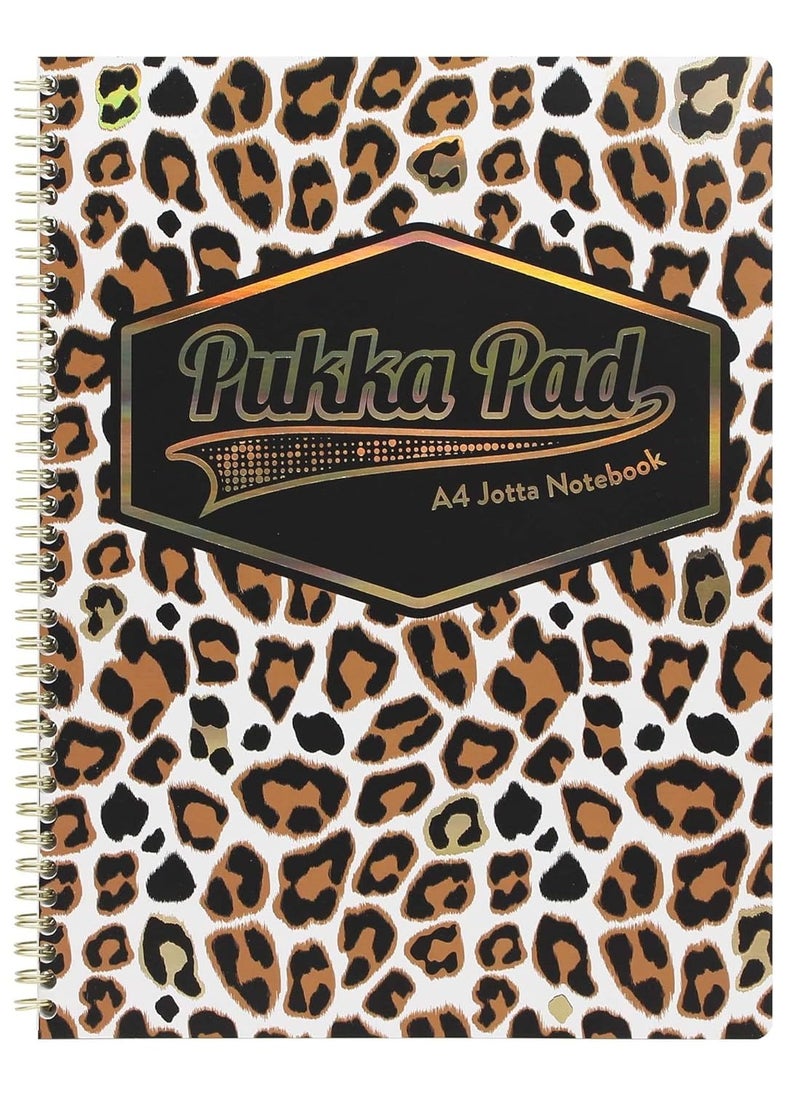 Pukka Pad A4 Size Wirebound Notebook 160 Pages Leopard Print Cover  - Image 1