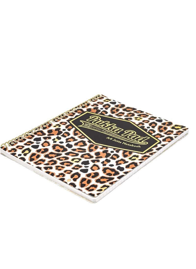 Pukka Pad A4 Size Wirebound Notebook 160 Pages Leopard Print Cover  - Image 2