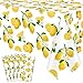 Inspireyee 4 Pack Lemon Tablecloth Lemons Summer Party Tablecover Rectangle Disposable Lemonade Table Cover 51 x 86 for Lemonade Theme Birthday Party Wedding Shower Supplies Lemon Table Decorations - Image 3