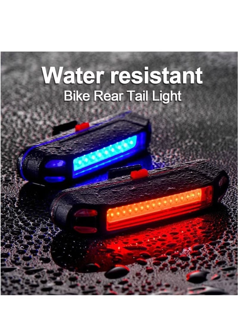 2Pack الدراجة الخلفية الذيل الخفيفة USB قابلة للشحن دراجة المصباح الخلفي الترا مشرق دراجة LED ضوء السلامة للماء ركوب الدراجات المصباح الخلفي (الضوء الأحمر + الضوء الأزرق) - Image 4