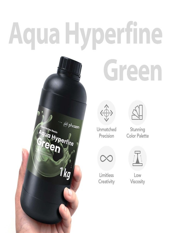 phrozen Aqua Hyperfine Photopolymer Resin for 9K, 12K or Higher Resolution 3D Printers, 405nm LCD UV-Curing 3D Printing with Low Shrinkage & Superior Precision, Smooth Surface Finish (Green, 1KG) - Image 2