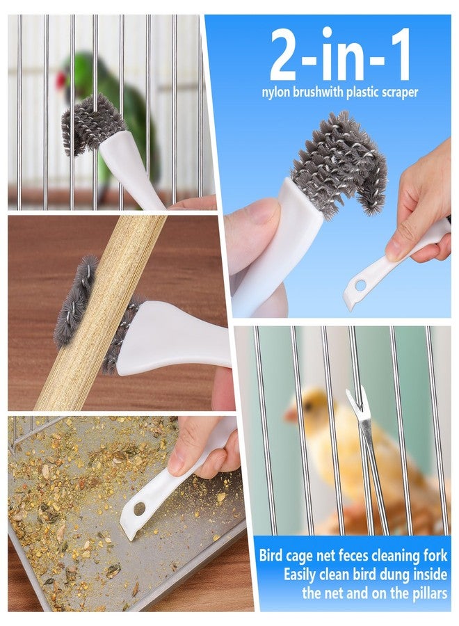 XANGNIER Bird Cage Cleaner Brush Kit,Bird Poop Remover Cleaning Tools Set Accessories for Small,Medium,Large,Tall,Stainless Steel,Parakeet,Budgie,African Grey Parrot,Cockatoo Birds Cage Accessories - Image 5