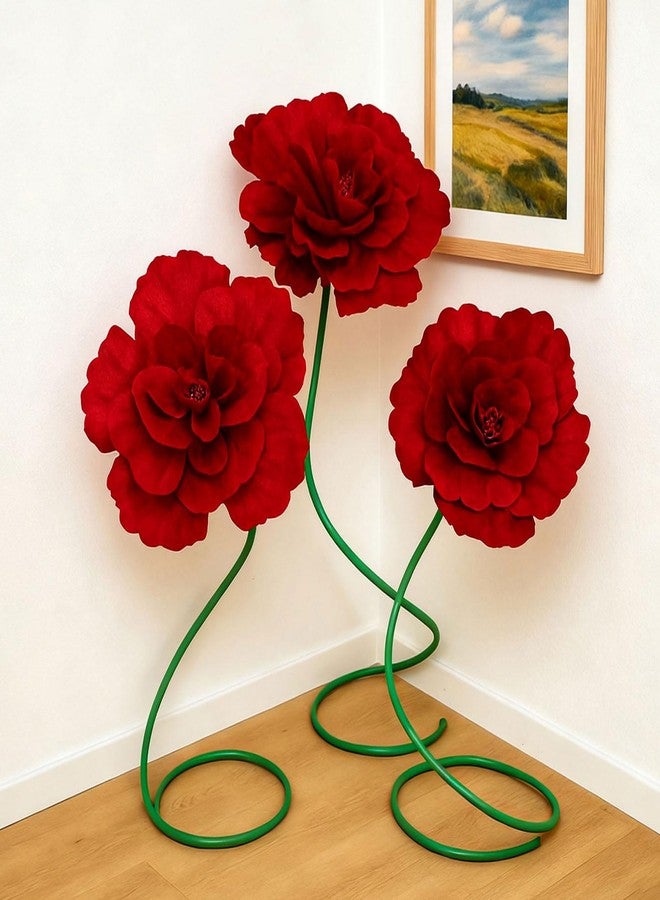 Maysing 3 Pcs 5 ft Large Rose Flowers Giant Artificial Roses Valentine Standing Huge Handcrafted Flowers for Window Reception Banquet Ceremony Floral Decor Garden Hotel Office Birthday Wedding Party - Image 1