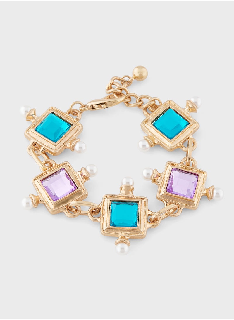 Khizana Multicolor Stone Pearl Bracelet  - Image 1