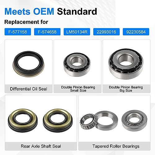 JDMON Rear Differential Bearings & Seal Repair Kit Replacement for Cadillac ATS 2013-2019, CTS 2014 2015 2016 2017 2018 2019 V4/V6 Replacement for F-577158 F-574658 LM50134R 22993016 92230584 - Image 3