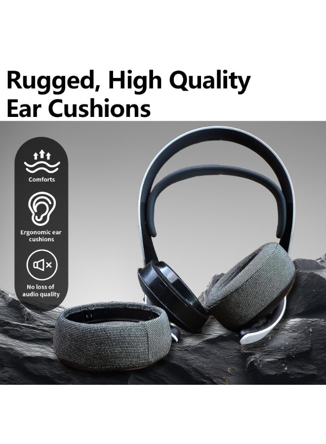 KISSUN 1 Pair Replacement Ear Pads for PS5 Pulse 3D Headphones in Breathable Fabric and Foam, Acoustic Insulation and Improves Comfort of Use (Linen) - Image 4