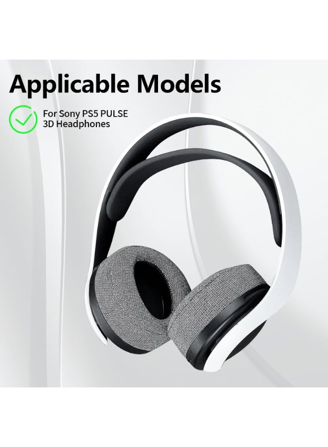 KISSUN 1 Pair Replacement Ear Pads for PS5 Pulse 3D Headphones in Breathable Fabric and Foam, Acoustic Insulation and Improves Comfort of Use (Linen) - Image 5