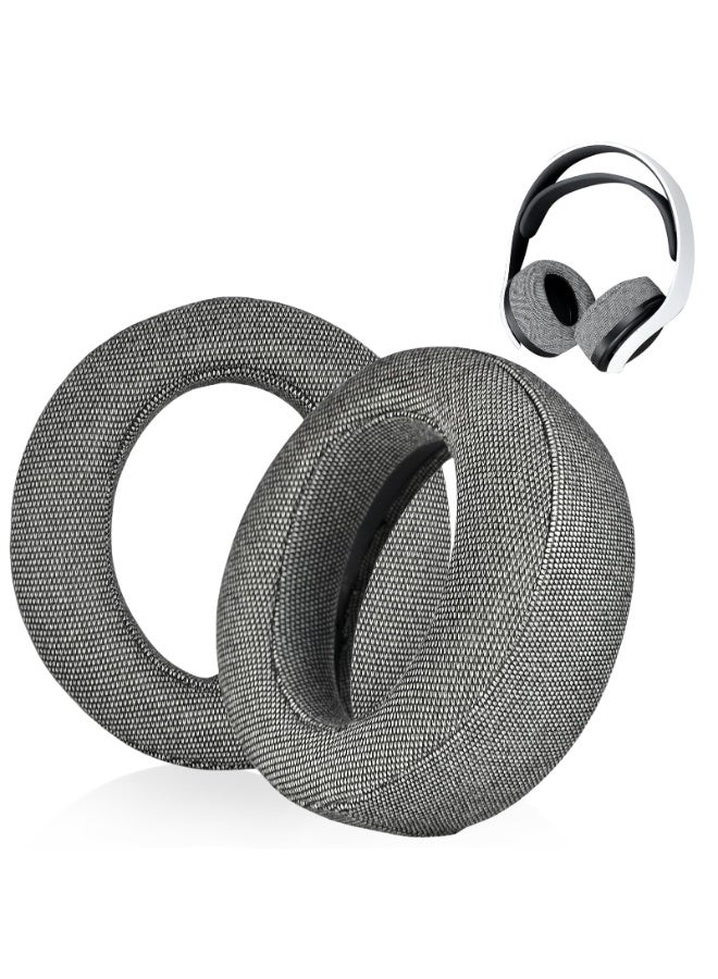 KISSUN 1 Pair Replacement Ear Pads for PS5 Pulse 3D Headphones in Breathable Fabric and Foam, Acoustic Insulation and Improves Comfort of Use (Linen) - Image 1