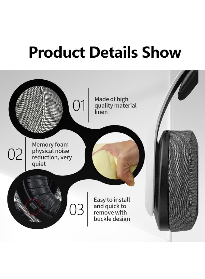 KISSUN 1 Pair Replacement Ear Pads for PS5 Pulse 3D Headphones in Breathable Fabric and Foam, Acoustic Insulation and Improves Comfort of Use (Linen) - Image 3