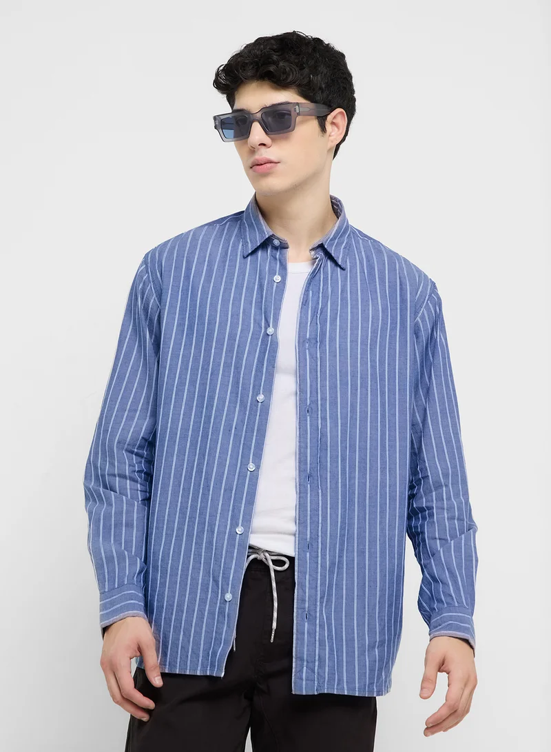 جاك اند جونز JPRBLULIAM DOBBY STRIPE L/S SHIRT