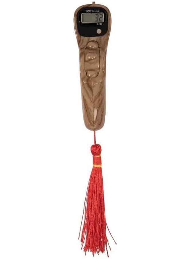 Generic Rosary with a compass to identify the Qibla, multi-colored plastic wood  - Image 3