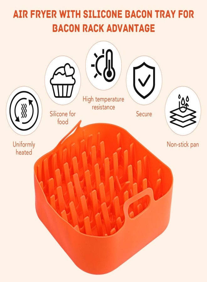 BESTOYARD Silicone Air Fryer 7.1-Inch Bacon Silicone Baking Pans Reusable Cooker for Microwave Oven Basket Tray Air Fryer Baking Tray Oven Accessories Silicone - Image 3