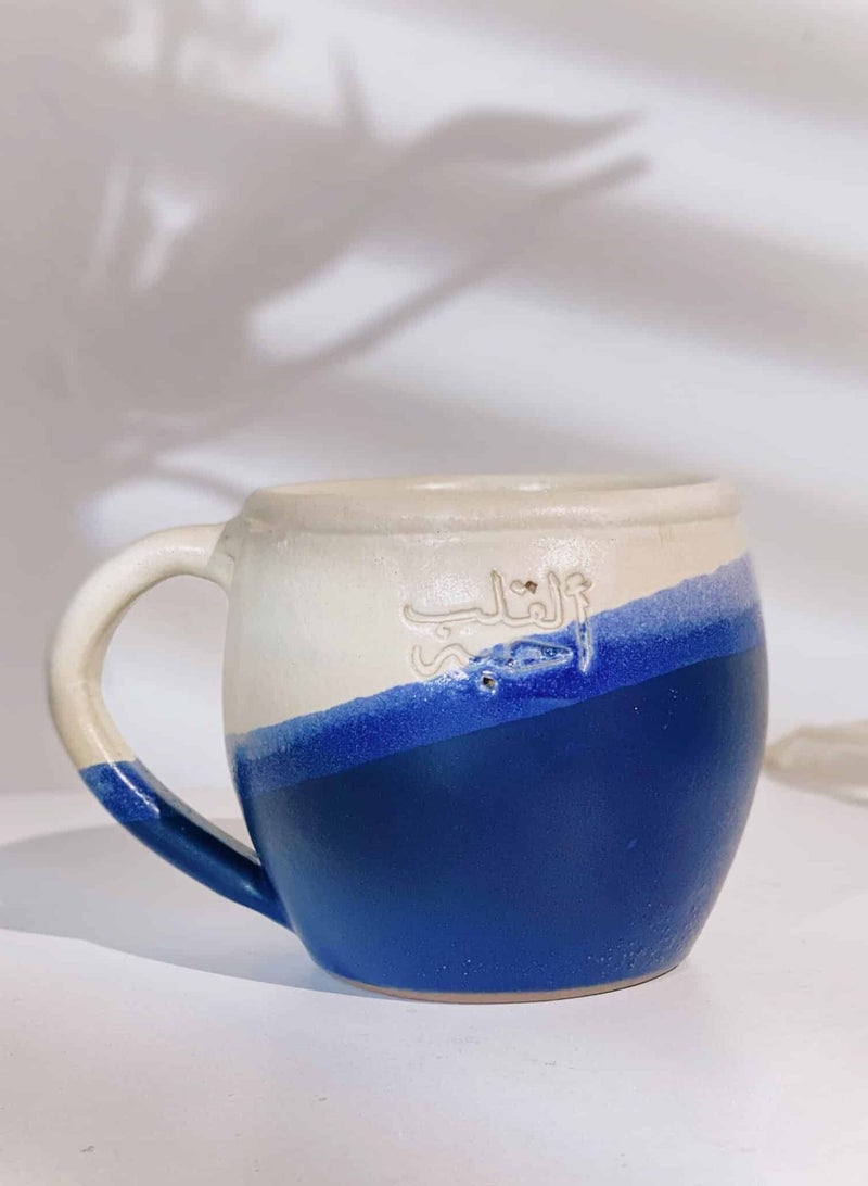 Tip of The Day Heart’s Love Wavy Pottery Mug - Capacity: 270 ml - gift for Coffee & tea lovers - Image 1